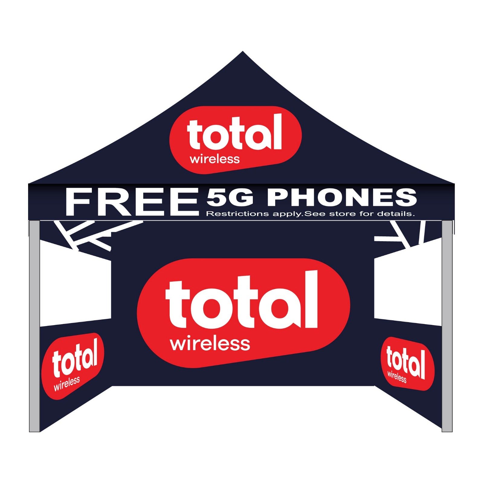 10×10 Total Wireless Canopy Tent Navy Blue