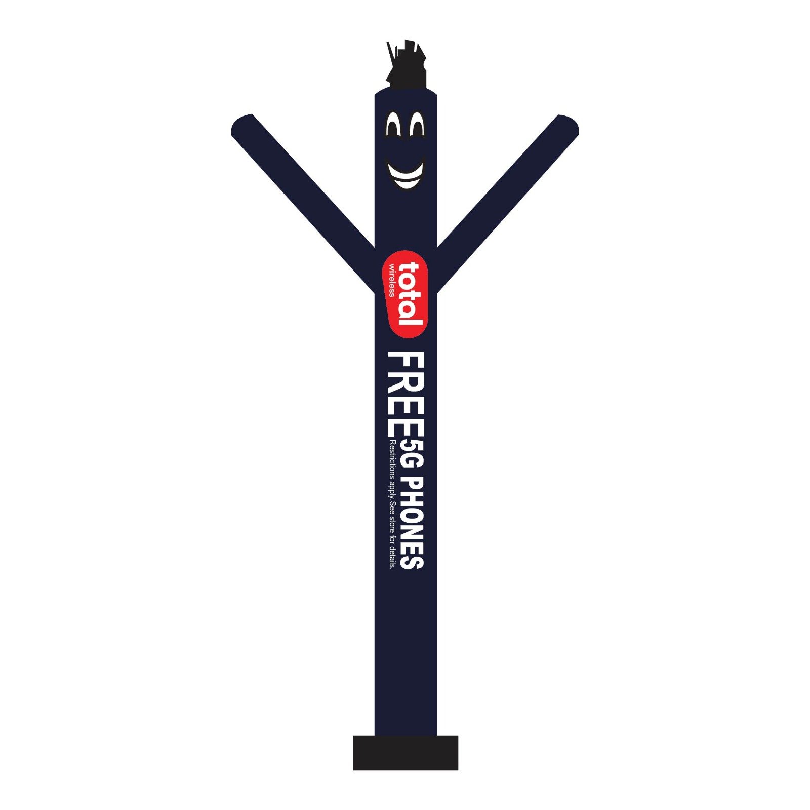 20ft Total Wireless FREE 5G PHONES Inflatable Air Dancer Dark Navy Blue