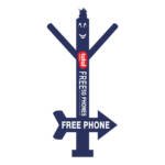 20ft Total Wireless Navy Blue Air Dancer Tube Men with Arrow Sign
