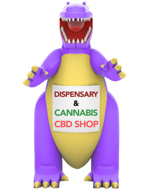 22ft Godzilla Dispensary Giant Outdoor Advertising Inflatable Balloon for Cannabis Stores, CBD Shops & Grand Openings