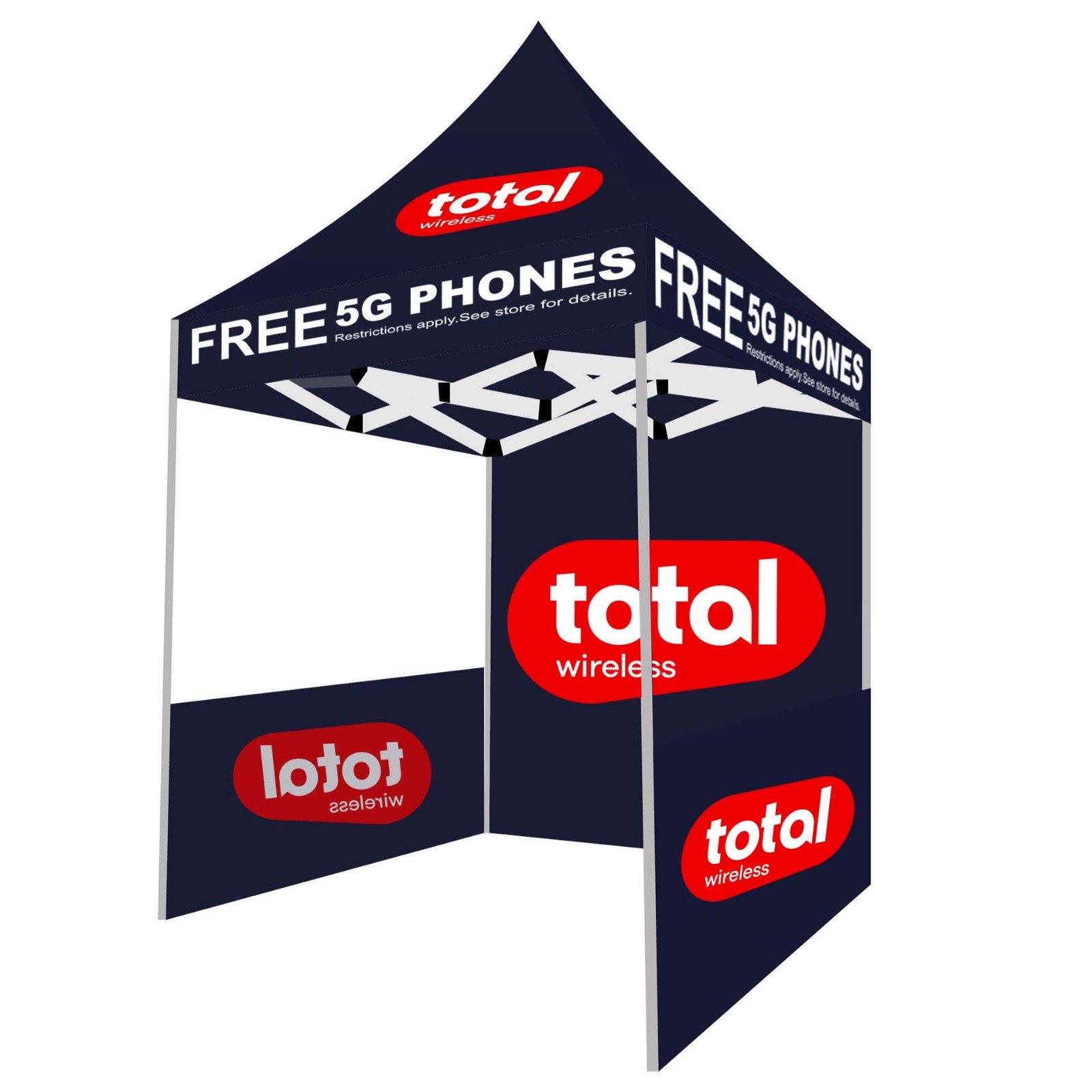 5×5 Total Wireless Canopy Tent Dark Navy Blue (1)