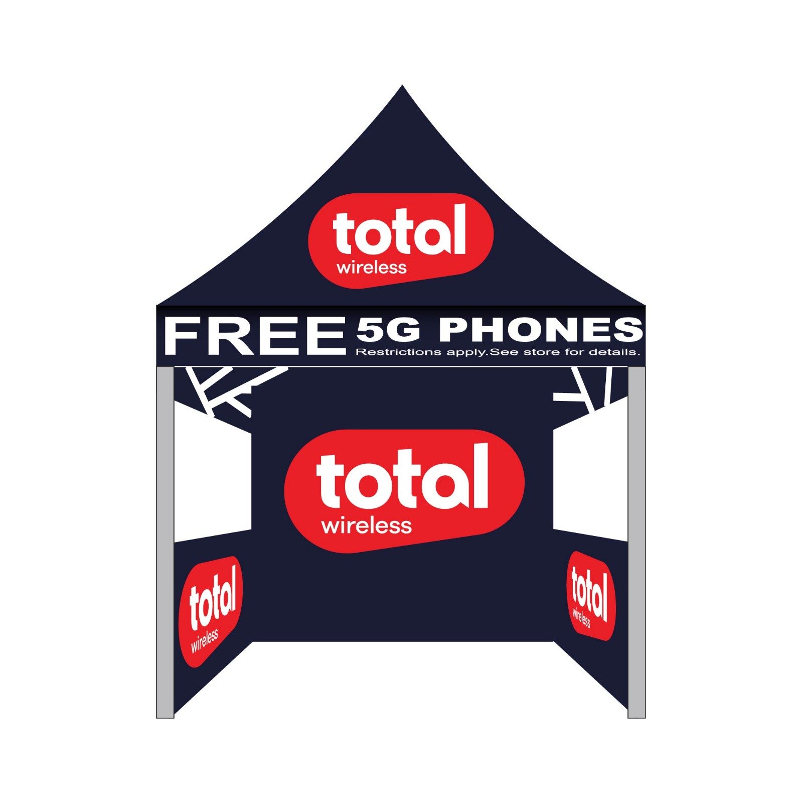 5×5 Total Wireless Canopy Tent Navy Blue
