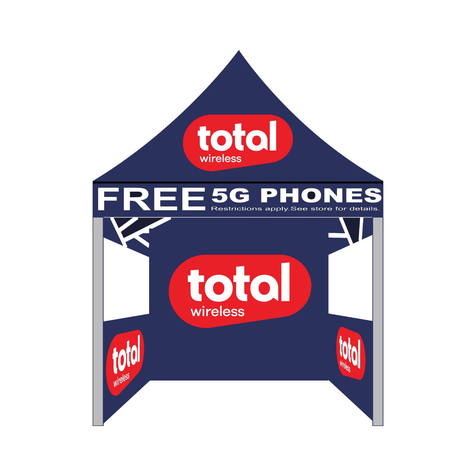 5x5 Total Wireless Canopy Tent Navy Blue
