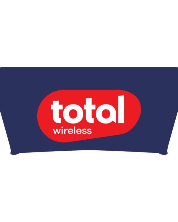 6ft Total Wireless Navy Blue Promotion Table Cloth – Bold Branding Made Easy - Image 2