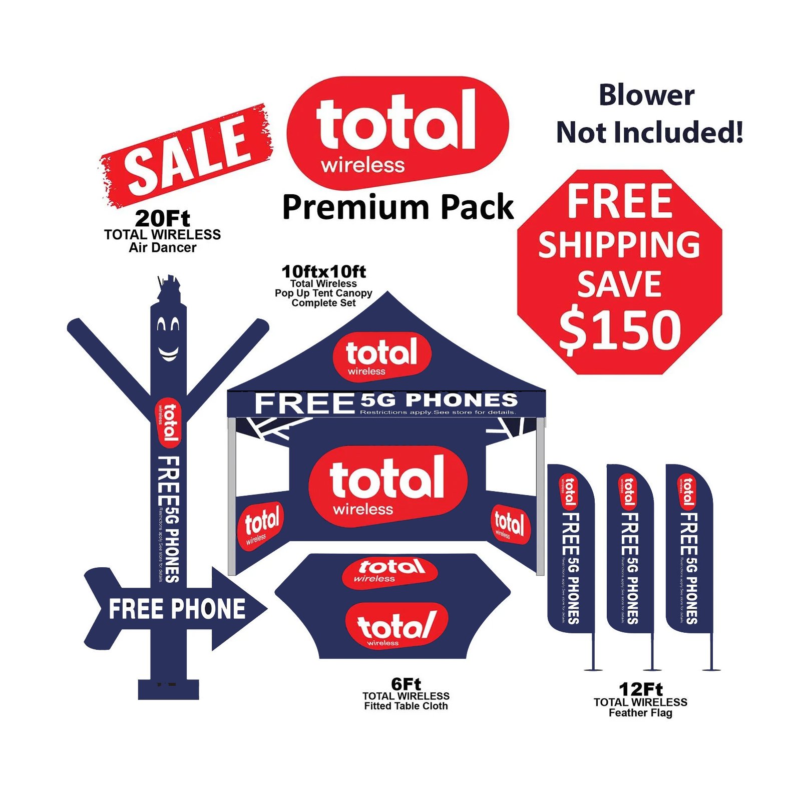 Premium Pack Total Wireless – FREE 5G PHONES Advertising Kit (10x10 Tent Edition)