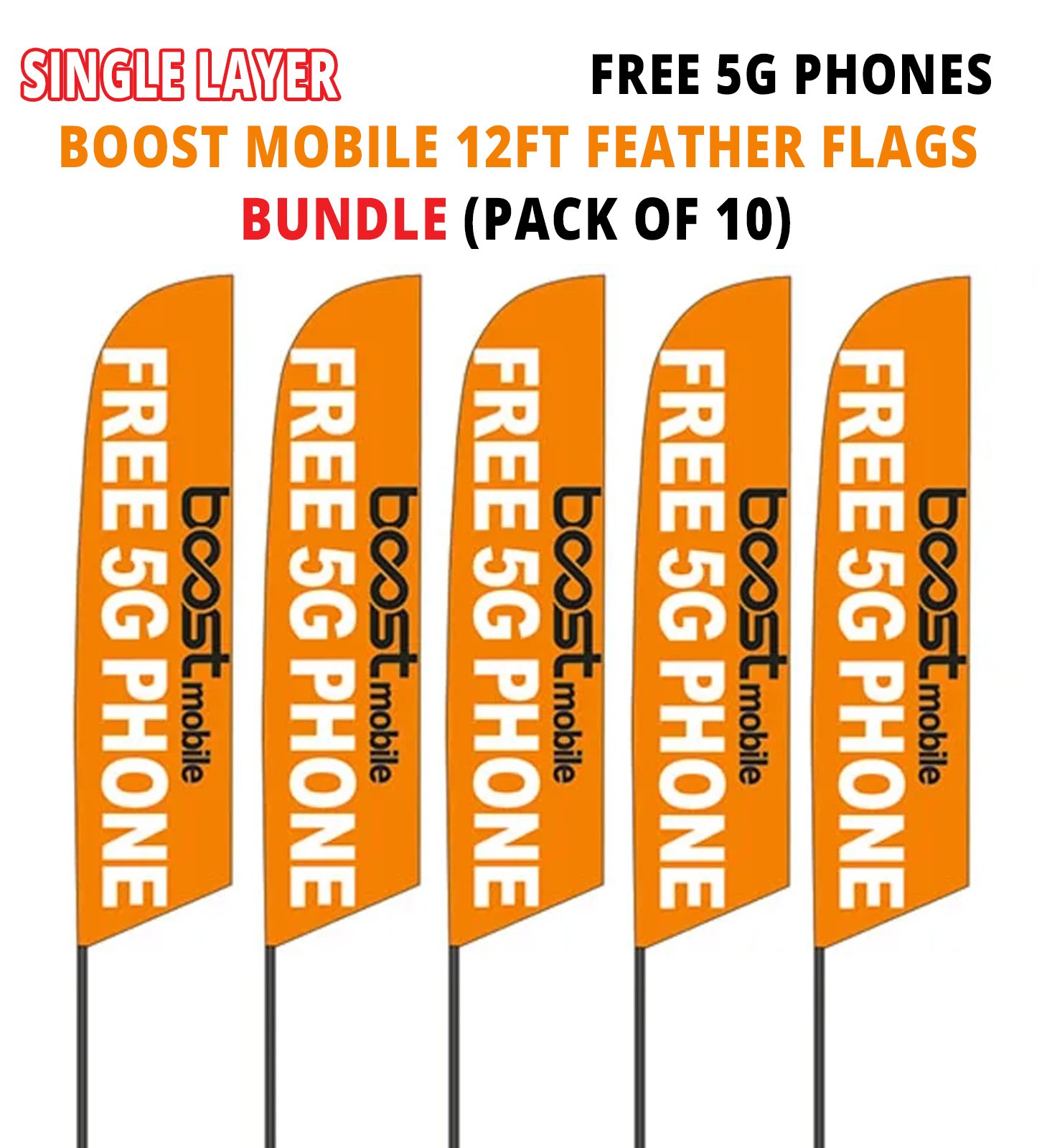 Single-Layer-12ft-Boost-Mobile-Pack-of-10