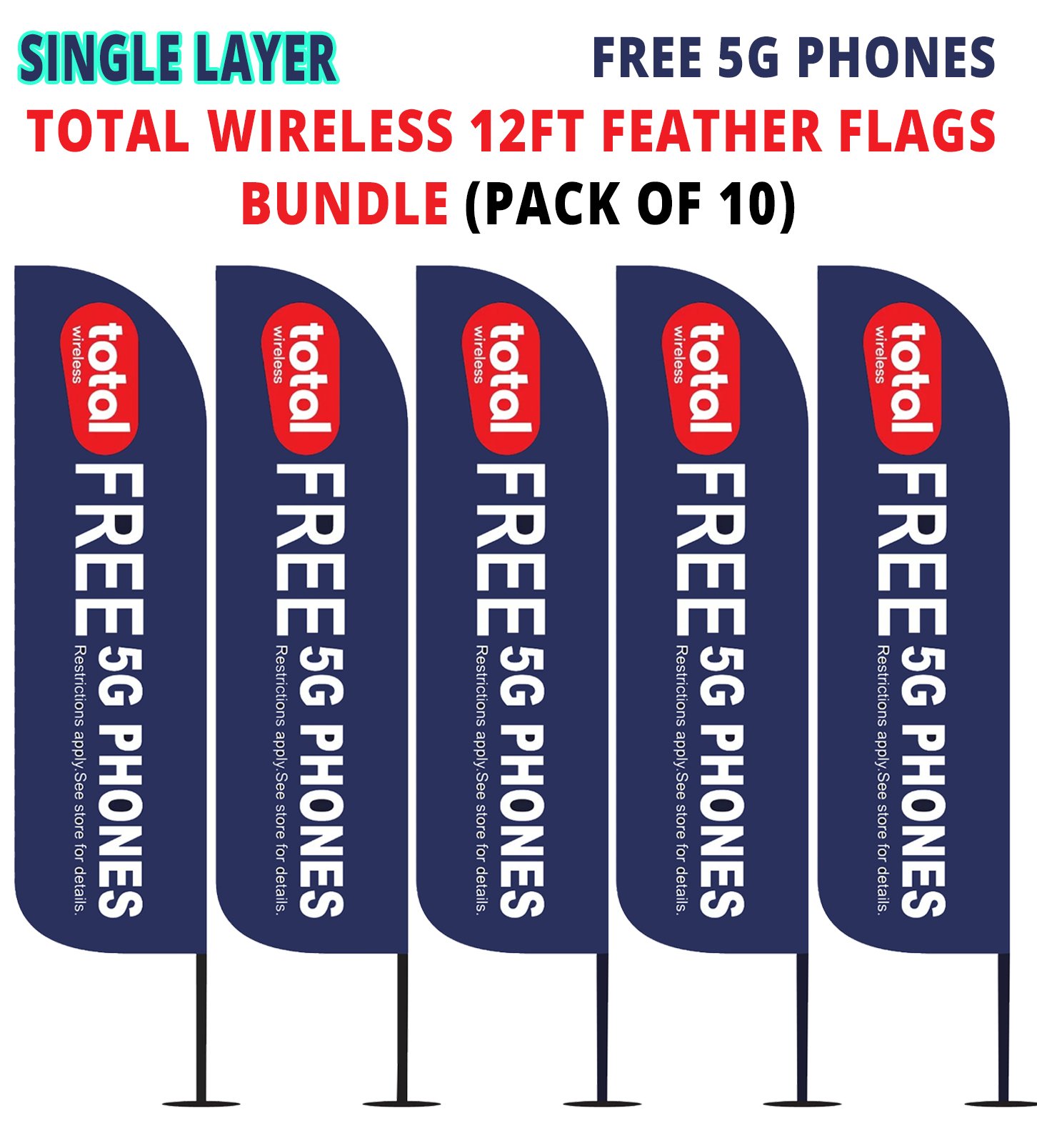 Single-Layer-12ft-Total-Wireless-Deep-Blue-Pack-of-10