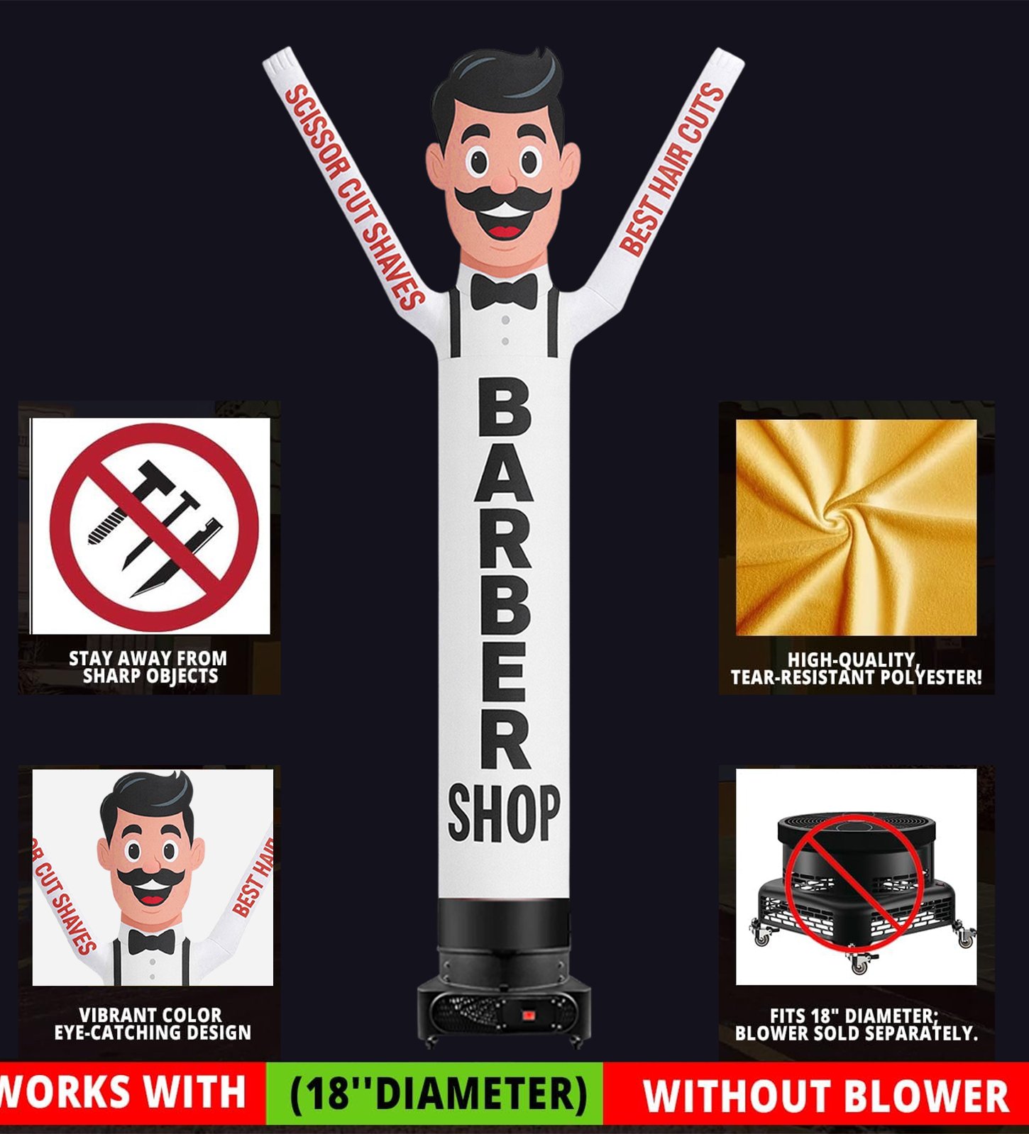 10ft Barber Shop Waving Man Inflatable