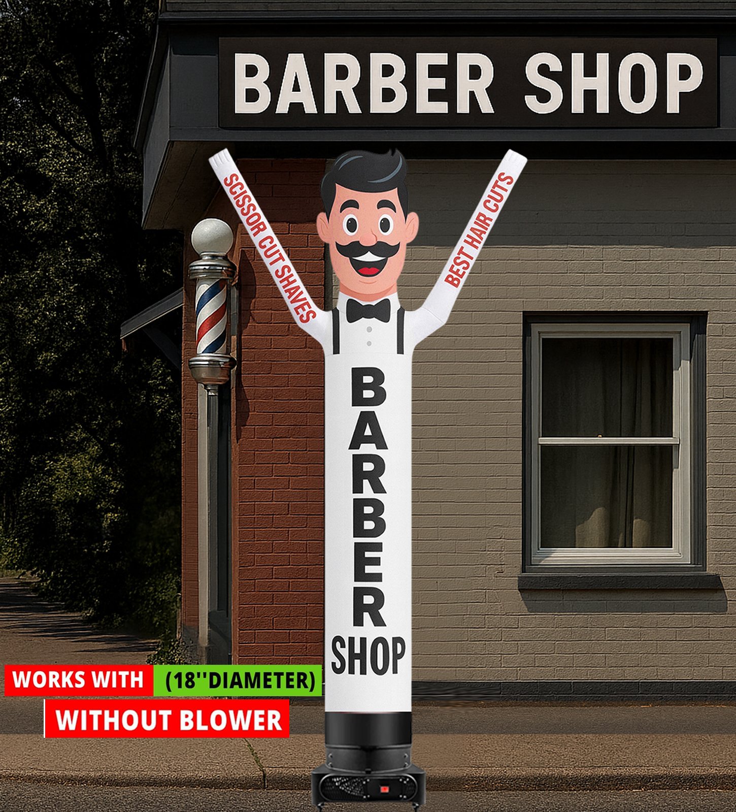 10ft Barber Shop Waving Man Inflatable