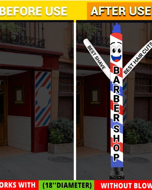20ft Barber Shop Air Dancer Inflatable – Wacky Waving Tube Man for Outdoor Advertising - Image 9