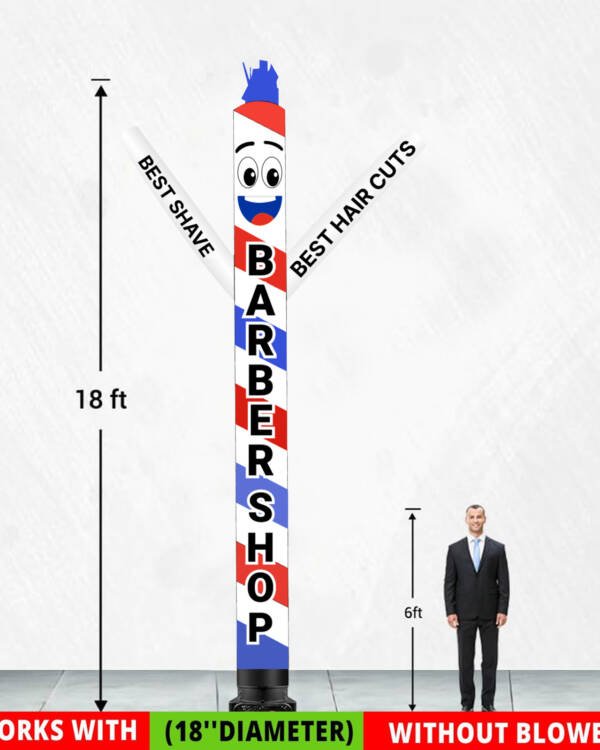 20ft Barber Shop Air Dancer Inflatable – Wacky Waving Tube Man for Outdoor Advertising - Image 8