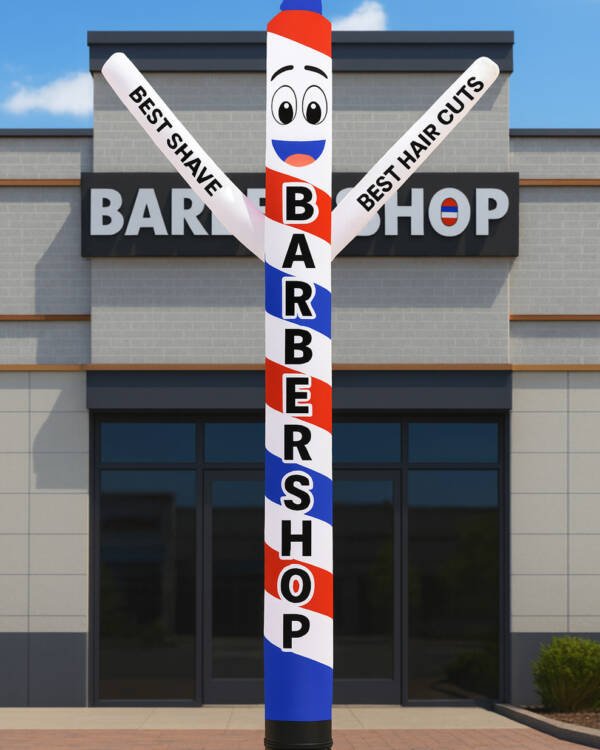 20ft Barber Shop Air Dancer Inflatable – Wacky Waving Tube Man for Outdoor Advertising - Image 7