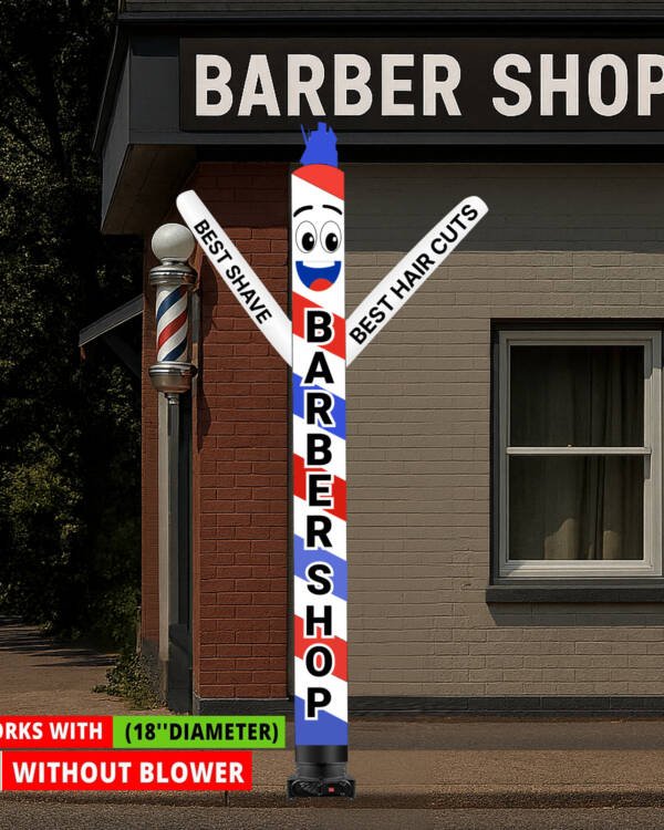 20ft Barber Shop Air Dancer Inflatable – Wacky Waving Tube Man for Outdoor Advertising - Image 5