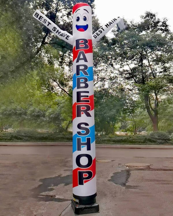 10ft Barber Shop Air Dancer Inflatable – Sky Dancer Tube Man for High-Impact Outdoor Promotional Advertising Tool - Image 2