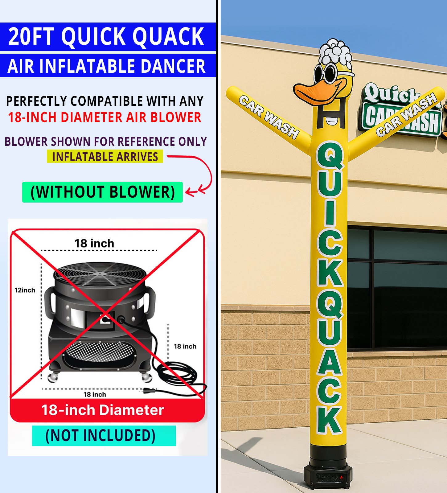 Giant Car Wash Inflatable, Custom Car Wash Tube Man, Outdoor Advertising Air Dancer, Car Wash Event Inflatable, Quick Quack Duck Tube Man, Drive-Thru Air Dancer, Car Wash Curb Appeal, Promotional Car Wash Inflatable, Franchise Air Dancer, High-Visibility Car Wash Marketing
