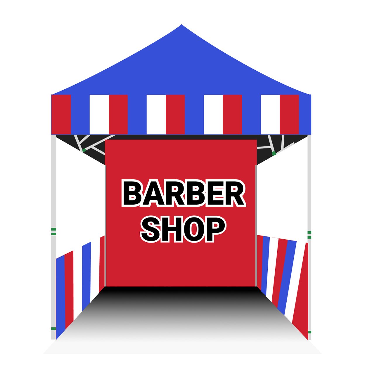 5x5-Barber-Shop-Tent-Red,-White-and-Blue