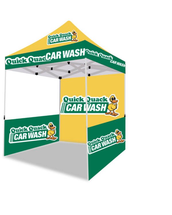 5x5 Quick Quack Car Wash Canopy Tent with Back & Side Wall – The Ultimate Event Tent for Outdoor Promotions & Curbside Branding - Image 3