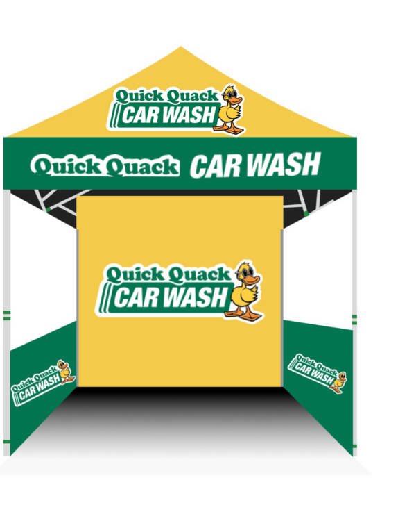 5x5 Quick Quack Car Wash Canopy Tent with Back & Side Wall – The Ultimate Event Tent for Outdoor Promotions & Curbside Branding - Image 2
