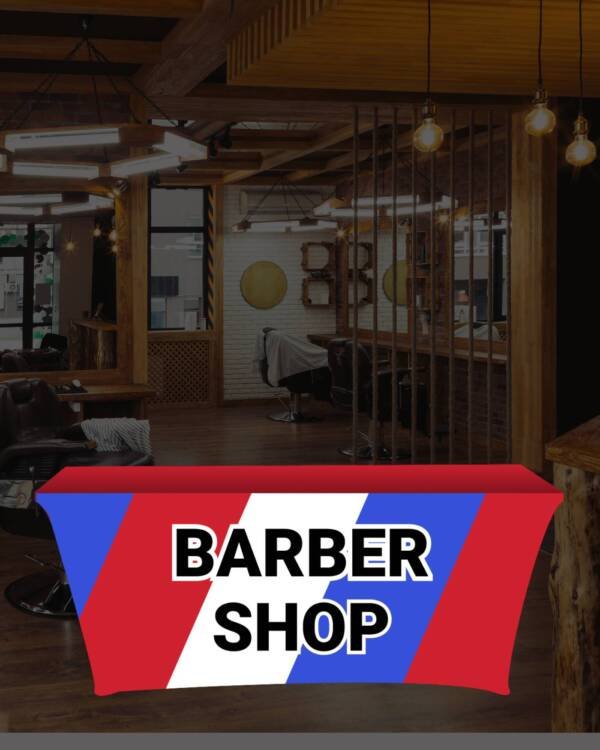 6ft Barber Shop Promotion Tablecloth Cover – Eye-Catching Branding for Events, Trade Shows & Outdoor Marketing - Image 3