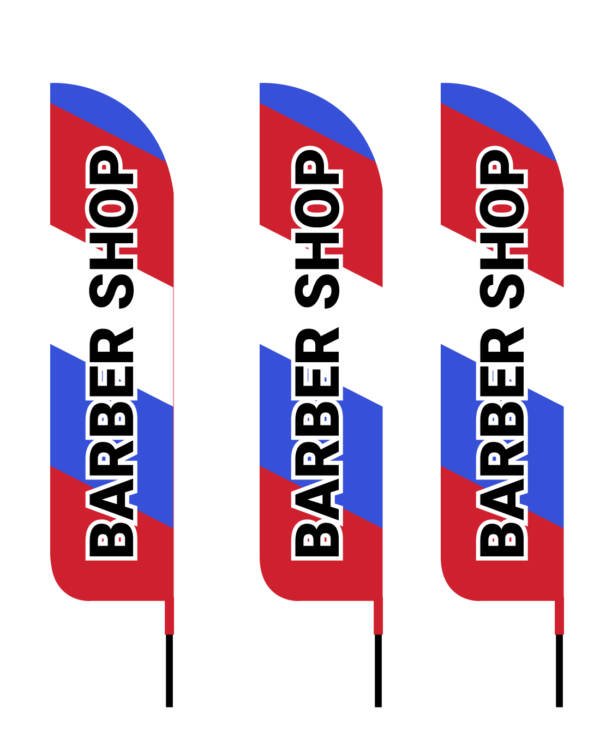 Barber Shop 12ft Feather Flags (Pack of 3)