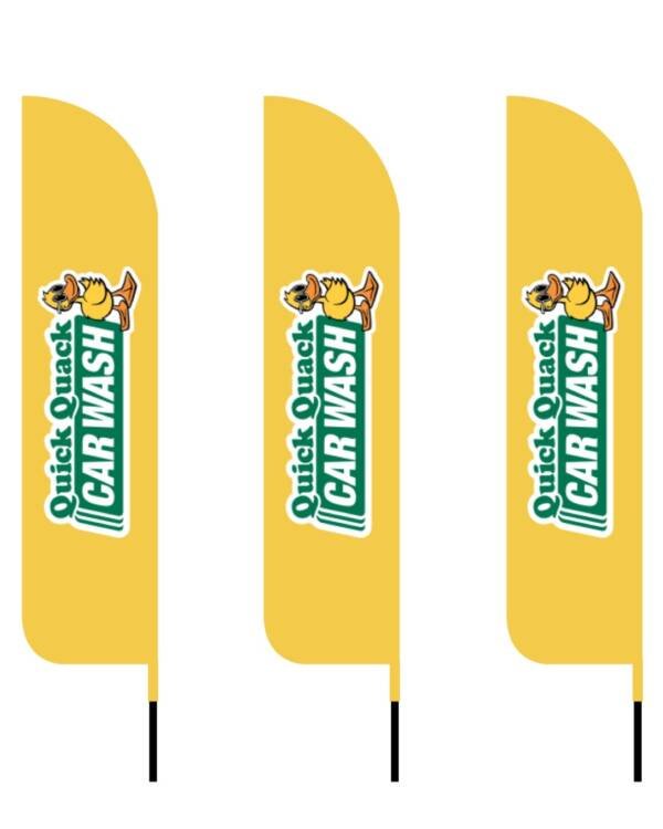12ft Quick Quack Car Wash Feather Flags (Pack of 3) | Outdoor Advertising Flags USA