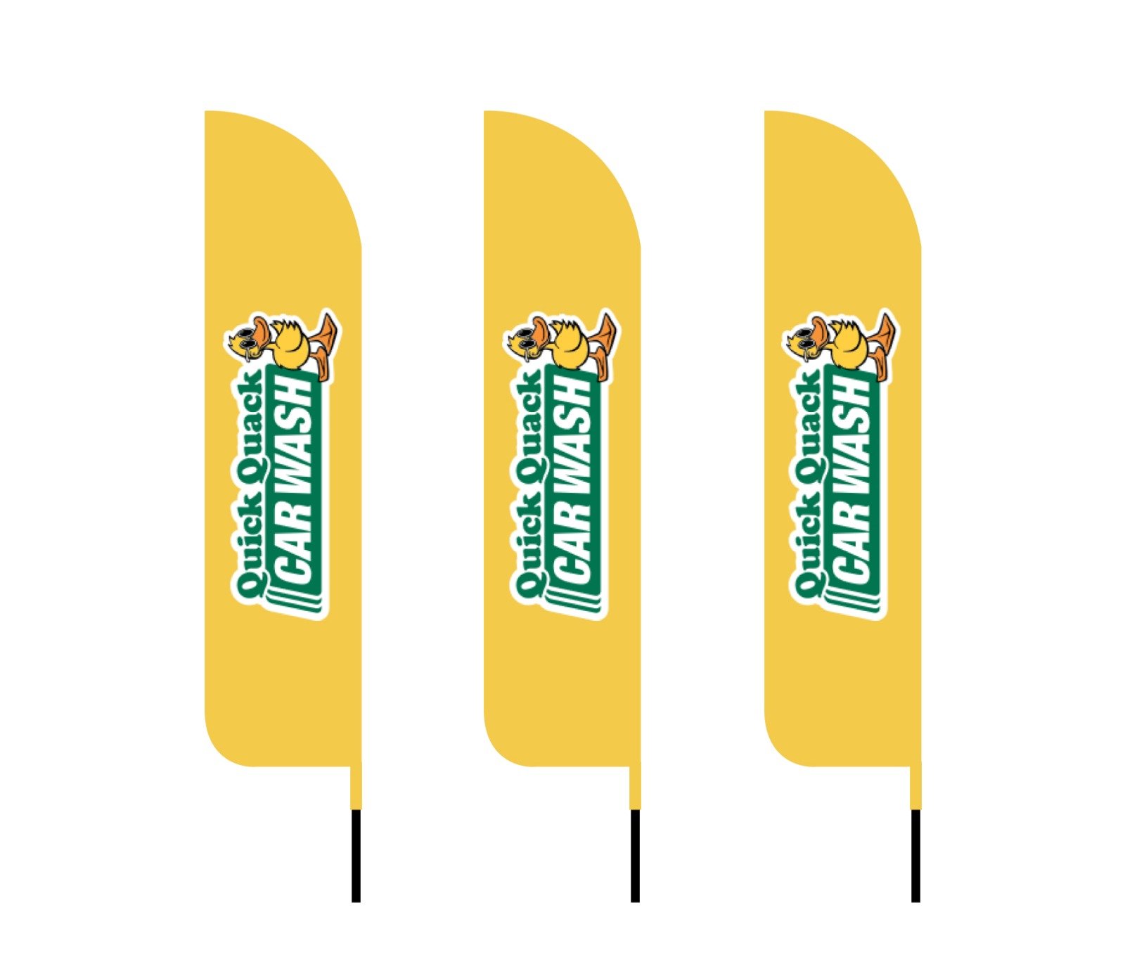 12ft Quick Quack Car Wash Feather Flags (Pack of 3) | Outdoor Advertising Flags USA