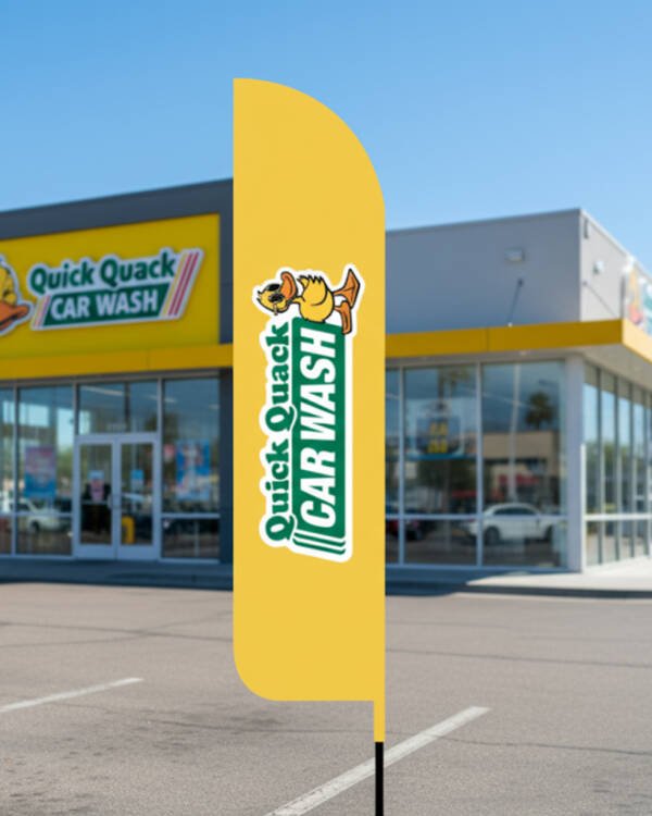 12ft Quick Quack Car Wash Feather Flags (Pack of 3) | Outdoor Advertising Flags USA