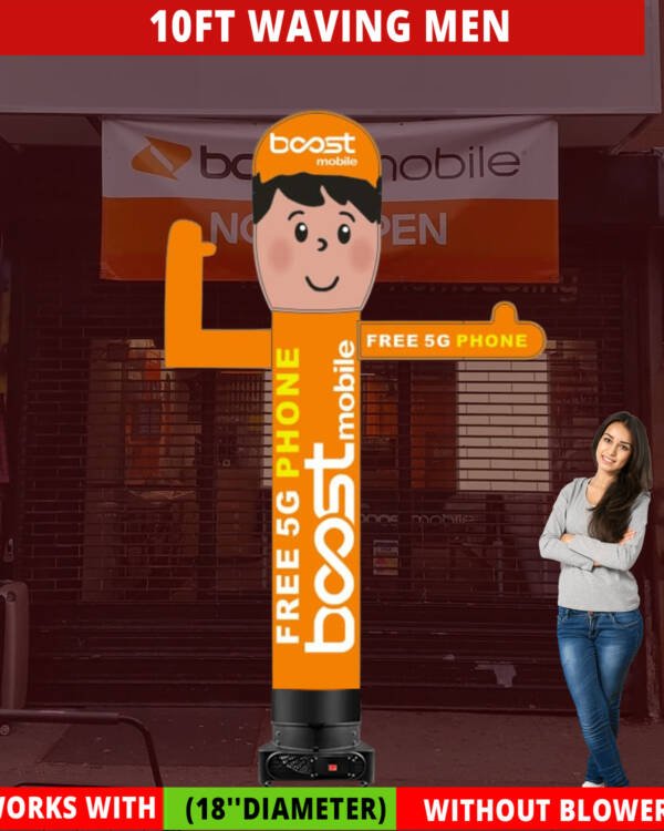10ft Boost Mobile FREE 5G Phone Waving Man – Works with 18-inch Diameter Blowers (Without Blower) - Image 3