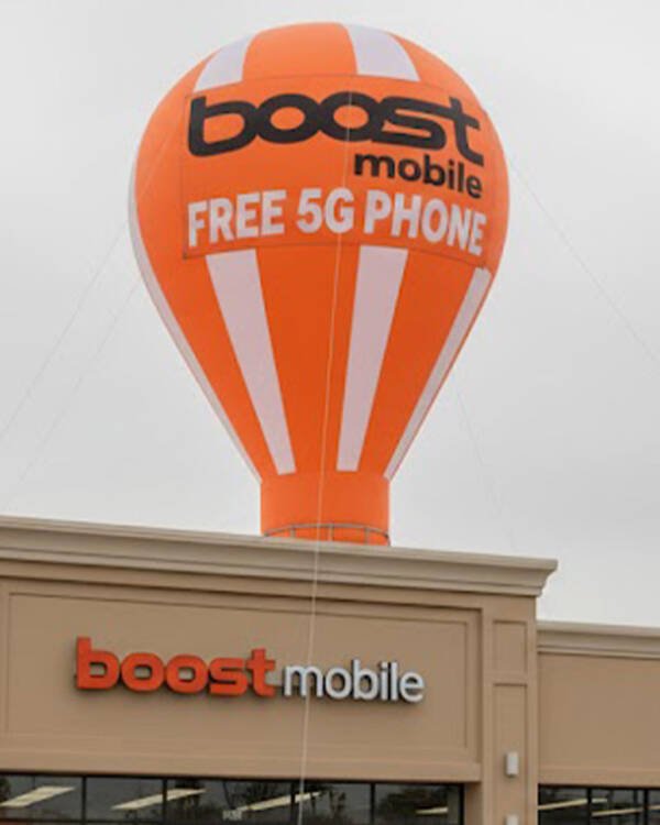 22ft Boost Mobile Giant Inflatable Roof Top Balloon | BUY OR RENT | Custom Logo & Banner Options