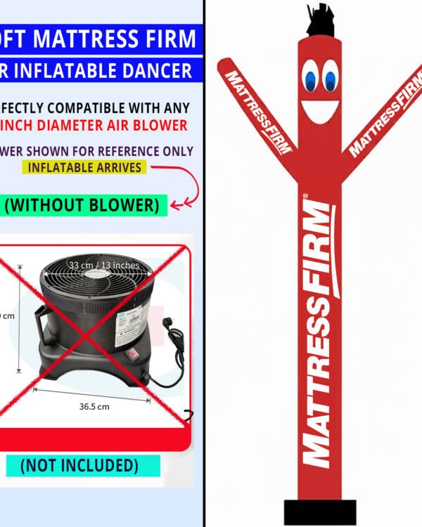 10ft Mattress Firm Air Dancer Tubemen (Works with 12″ Diameter Blower)
