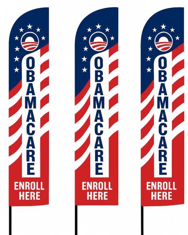 12ft Obamacare Advertising Feather Flags (Pack of 3) – Outdoor ACA Enrollment & Healthcare Awareness Flags – (Hardware Sold Separately) - Image 5