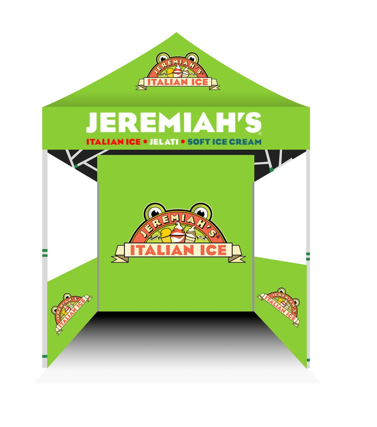 5×5 Jeremiahs Italian Ice Custom Tent – Front