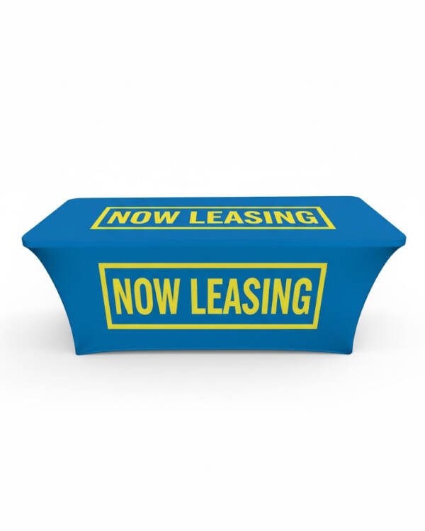 6FT Now Leasing Fitted Table Cover | Professional Property Leasing Display USA