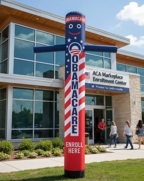 20ft Obamacare Inflatable Air Dancer Tube Man – Wacky Waving Inflatable Tube Guy for ACA Enrollment & Outdoor Advertising - Image 6
