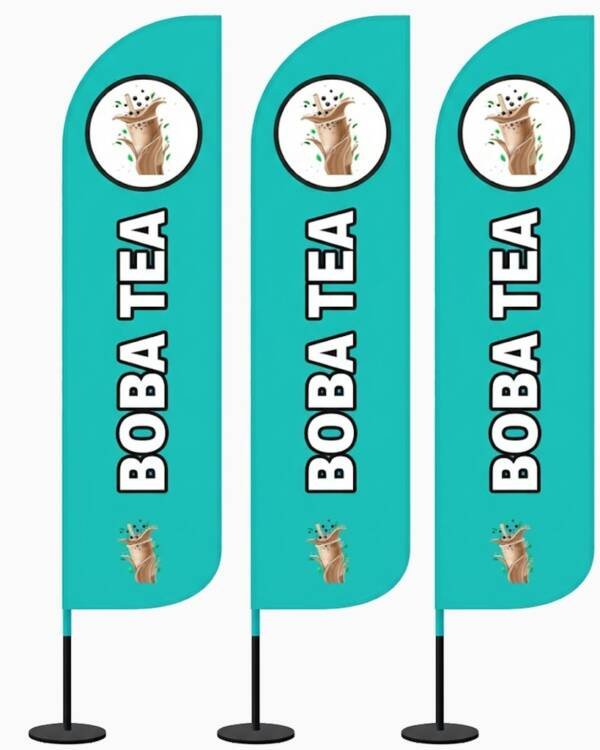 12ft Boba Tea Feather Flags Pack of 3