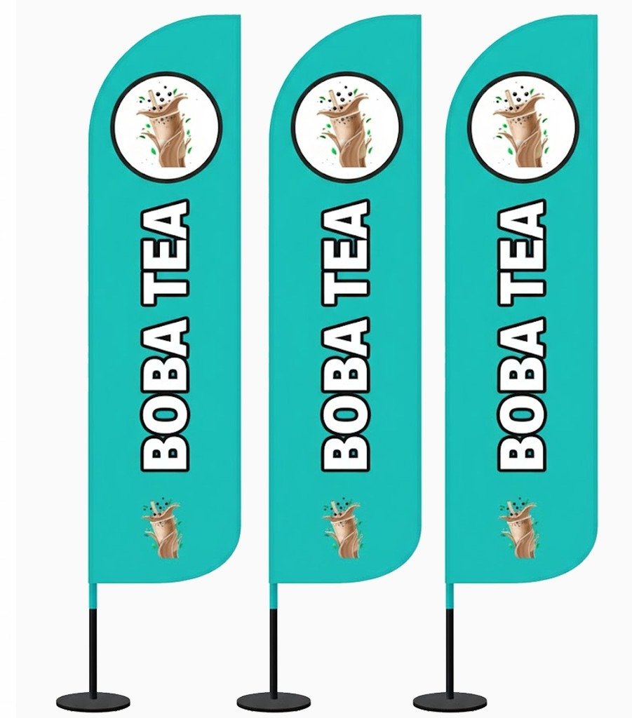 12ft Boba Tea Feather Flags Pack of 3