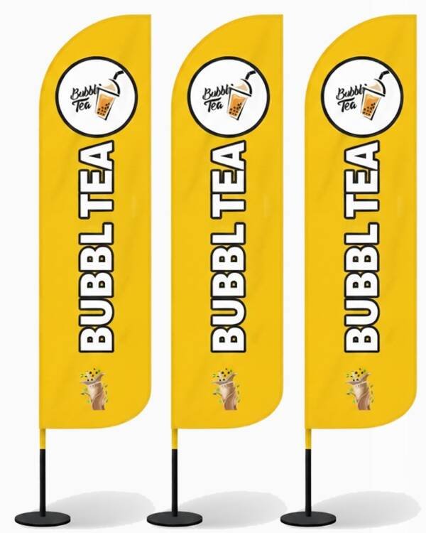 12ft Bubble Tea Feather Flags Pack of 3