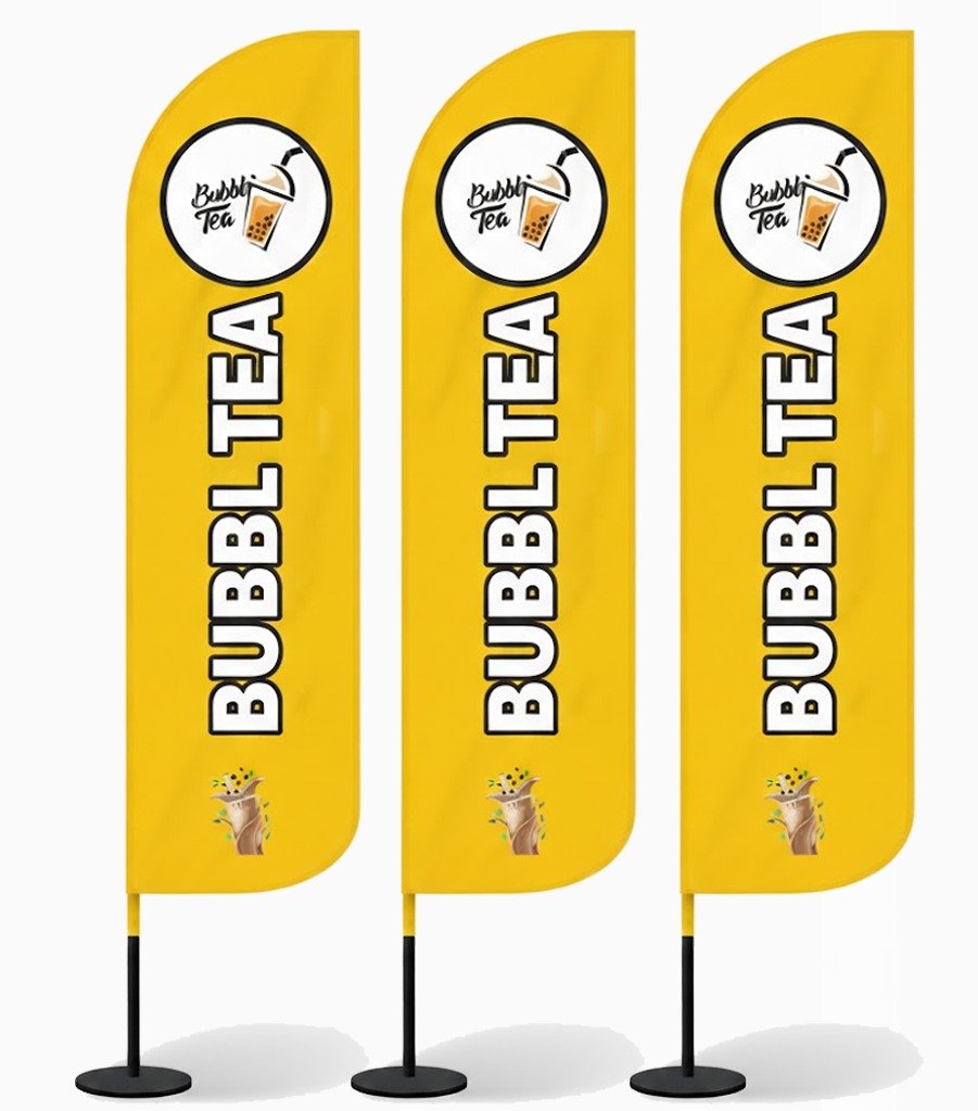 12ft Bubble Tea Feather Flags Pack of 3