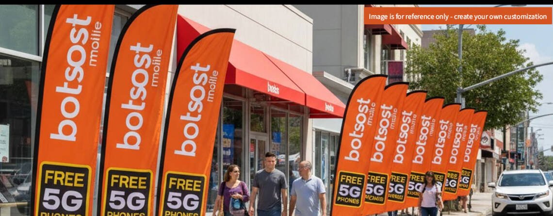 Boost Mobile 12ft Feather Flags (Pack of 5 & 10)