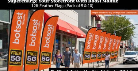 Boost Mobile 12ft Feather Flags (Pack of 5 & 10)