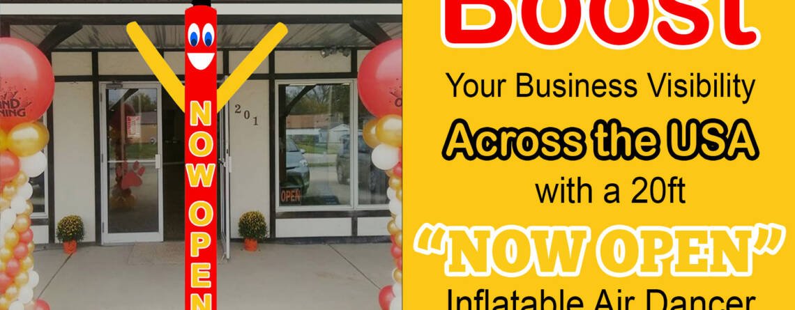 Now Open inflatable tube man