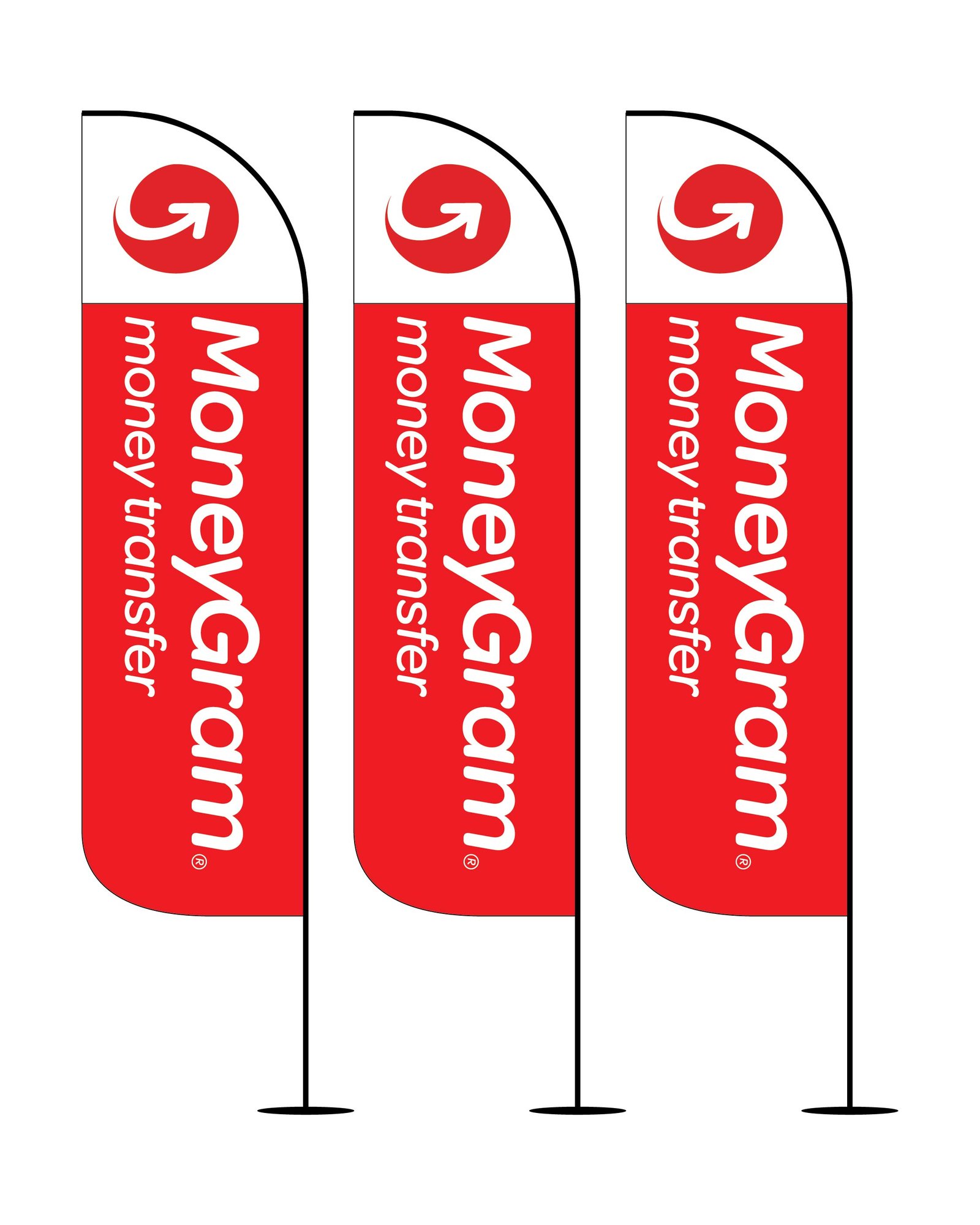 12FT MoneyGram Feather Flags Pack of 3