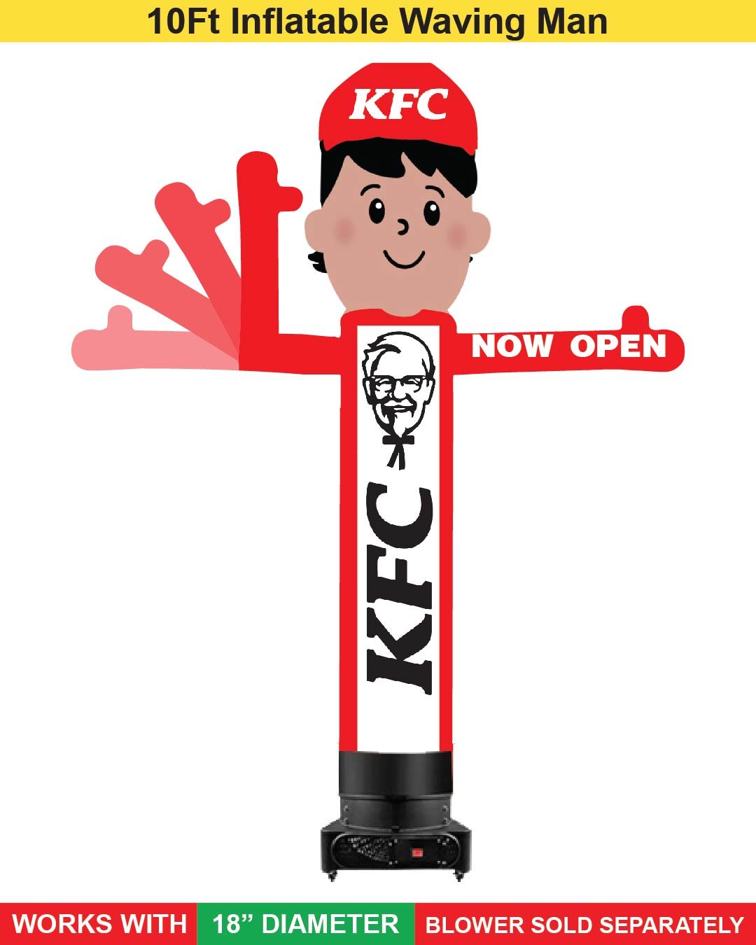 10Ft KFC Inflatbale Waving Man