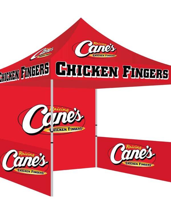 10x10 Raising Cane’s branded canopy tent