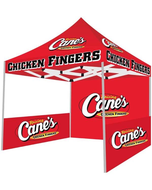 10x10 Raising Cane’s branded canopy tent