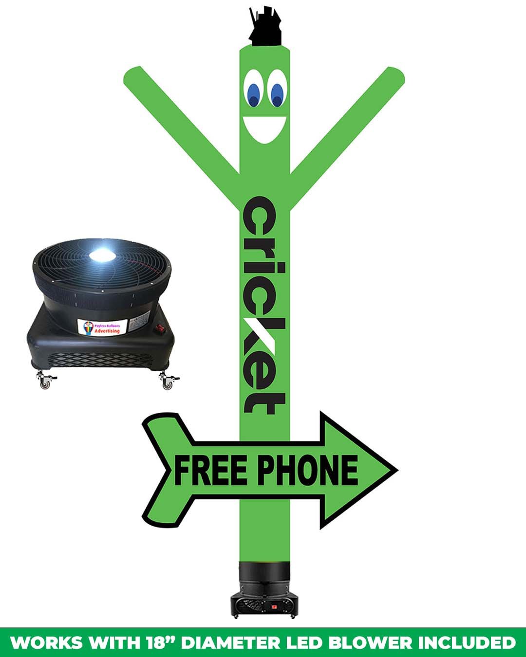 Cricket Wireless Air Dancer with LED Blower