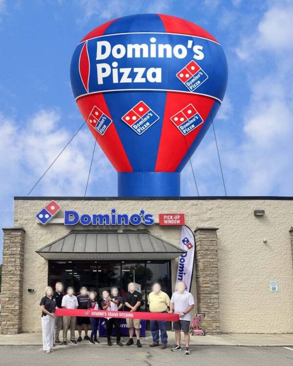 22ft Domino’s Pizza rooftop inflatable balloon