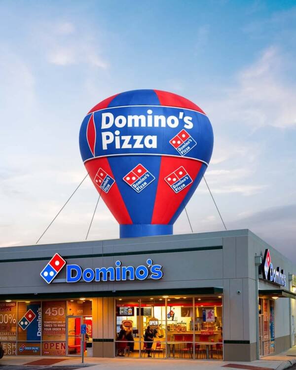 22ft Domino’s Pizza rooftop inflatable balloon