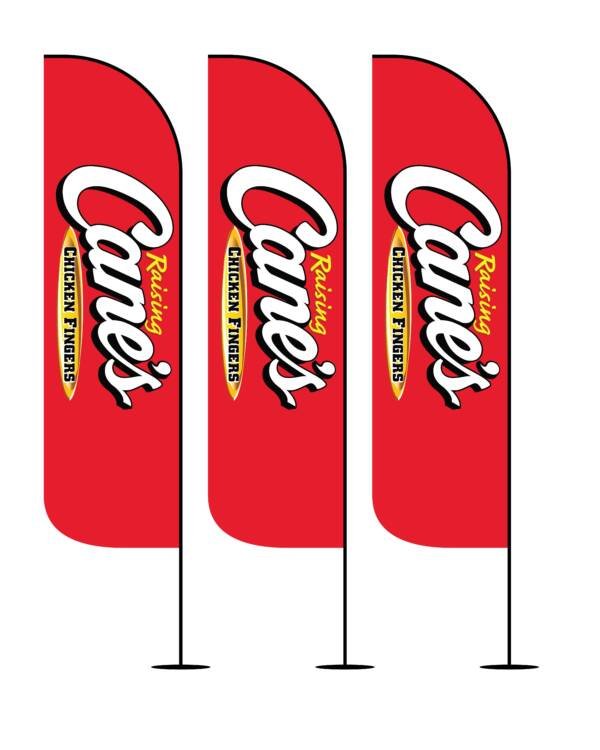 12FT Raising Cane’s Chicken Fingers Feather Flags Pack of 3