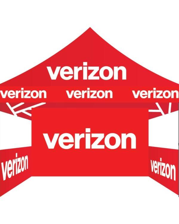 10x10 Verizon advertising tent with walls